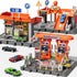 Playsets, 3-in-1 Playset, Playset, 1:64 1-3, Toy Cars Activity Drivers Gasstation, Car Wash, Car Restaurant Scale Toy