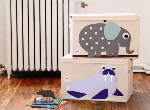 3 Sprouts Large Toy Chest for Kids with Lid and Handles - Collapsible Storage Bin/Trunk/Box/Basket Organizer for