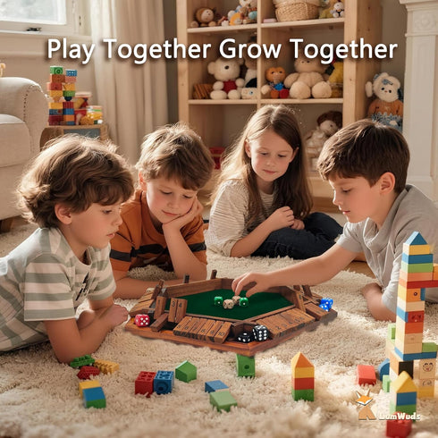 1-6 16 Shut The Box Game Wooden Board Game for Players with Dice, Dice Game for Adults & Kids at Home, Classroom