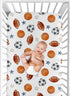 Sweet Jojo Designs Fitted Baby Crib Sheets (Vintage Sports Theme) for Boys, Infant Nursery, Toddler Room - Standard