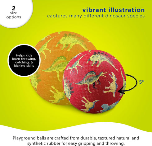 Crocodile Creek Rubber Playground Ball, Ships Inflated, Durable Design for Indoor Outdoor Games for Kids 3 Years and Up.
