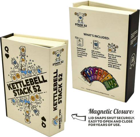 Kettlebell Exercise Cards - Workout Playing Card Game with Video Instructions for Home Fitness Training