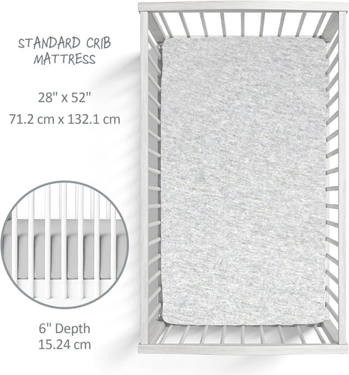 100% Butterblu Frankie Fitted Crib Sheet Organic Cotton for Baby & Toddler Mattress, Breathable for Boys & Girls, Light