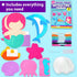 7 KRAFUN Mermaid Sea Animals Beginner Sewing Kit for Kids Art & Craft kit, Includes Soft Plush Dolls, Instructions