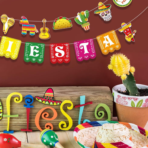 Cinco De Mayo Banner Mexican Party Supplies Sign Banner Garland for Fiesta Party Decoration, Day of The Dead Backdrops