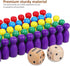 STOBOK 50 Pcs Multicolor Wooden Pawns Board Game Pieces with 2 Dice - Tabletop Markers for Board Games