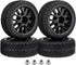Hobbypark 4-Pack Rubber Tires & Wheels, OD 2.56'' for 1/10th Scale RC Touring Car