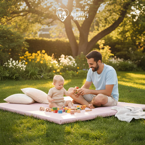 50x50x1 Tummy Motherly Haven Play Mat Cover Only Fits Rollable Foam Floor Mat for Babies Waterproof, Easy to Clean