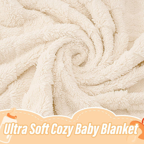 30"39"(Beige,Square) Plush Soft with Square Checkered Baby Blanket,Fleece Infant Toddler Blankets for Girls Boys,Warm