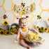 Agkvw 1st Bee Theme High Chair Banner - Happy Bee Day Birthday Banner, First Birthday Decoration for Boys and Girls