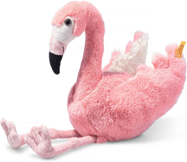 Steiff Jill Plush Flamingo, Premium Stuffed Animal for Kids, 12" Pink