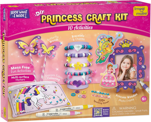 Imagimake Princess Craft Kit | 10 Mess-Free DIY Activities | Bracelet Making