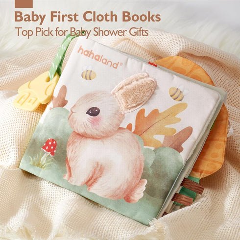 hahaland Baby Books 0-6 Months,Tummy Time Sensory Baby Toys 6 to 12 Months Touch Feel Book Textured Animals Mirror & Crinkle Paper Christmas Stocking Stuffers for Boys Girl 0 3 6 9 12 Months