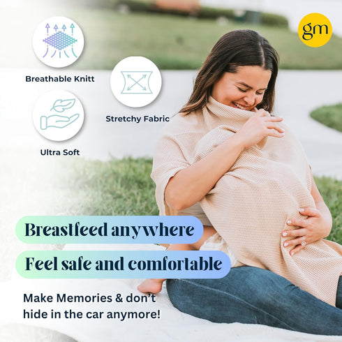 Breathable Nursing Cover Up for Breastfeeding - Privacy Nursing Covers - Improved Ponchy by Gold Mamas - Newborn