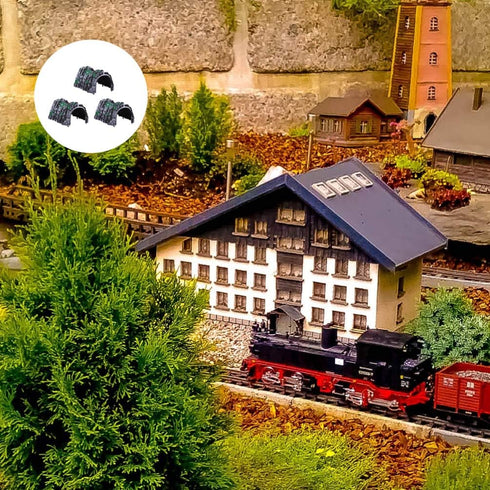 Toyvian Simulation Rockery Train Cave Tunnel Model, DIY Miniature Railway Scene Accessory, 3PCS