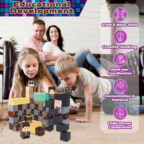 Goody King Magnetic Blocks, 100PCS Building Blocks for Kids Ages 3-10, STEM Montessori Stacking Toy, Christmas Gift