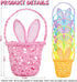 6 6 Pieces Easter Egg Baskets - Handmade Colors Bunny Ears Easter Baskets for Easters Theme Garden Party Favors, Easter
