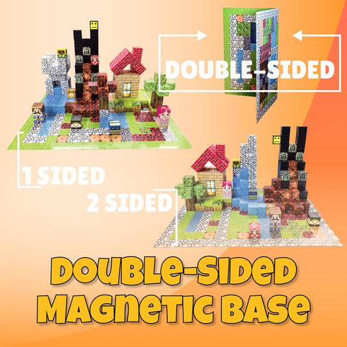 Tinkzee 200 Set 15 Sets 3+ PCS Magnetic Building Blocks with LED Light-Up Blocks, Replaceable Batteries, Foldable