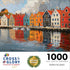 Fjord Facades: Norway's Water's Edge by Cross & Glory, 1000 Piece Jigsaw Puzzle for Adults, Norwegian Village Scene