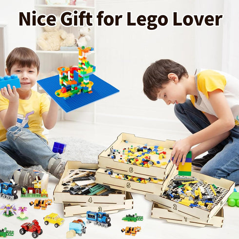 6 Tray Sorter Sifter Box for Lego, Storage Sorter Brick for Building Blocks, Gift for Lego Lover Teens and Adults