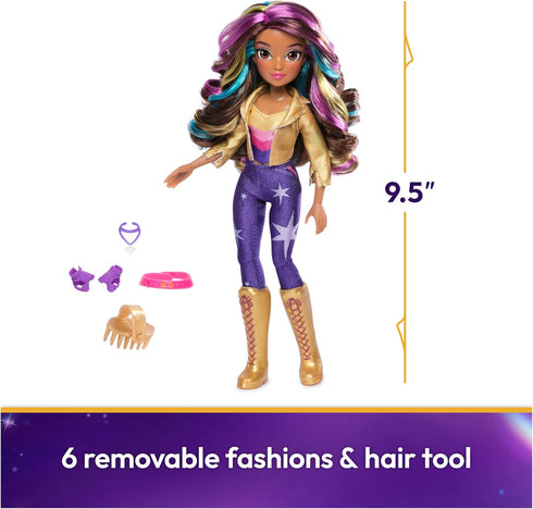 Unicorn Academy, Sophia Doll with Rainbow-Streaked Hair, 6 Fashion Accessories & Hair Styling Tool, 9.5”, Dolls & Unicorn Toys for Girls Ages 4 and up