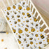 Pigsaly 27x39 Inch Crib Sheets Funny Flowers Hearts Yellow Bees Baby Sheet for Standard Crib Mattress Boys Girls