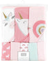 3pk 15 Hudson Baby Unisex Baby Animal Hooded Towel and Washcloths, Unicorn, One Size