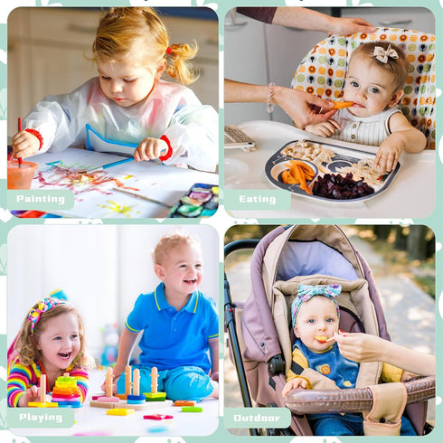 100 Pack 28"x47" Drydiet Disposable Floor Splat Mats for Under High Chair with Animals Print, Waterproof Plastic Floor