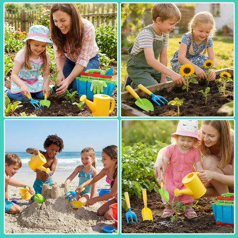 Set,6 Set FITNATE Green Kids Garden Tools PCS Garden Tools Including Watering Can, Shovel, Rake, Fork, Children