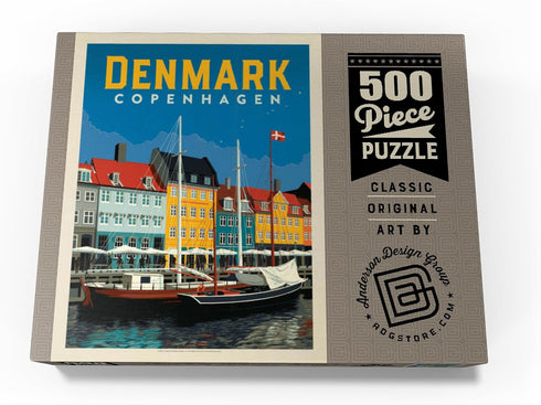 MyPuzzle Denmark Vintage Poster, Premium 500 Piece Jigsaw Puzzle for Adults