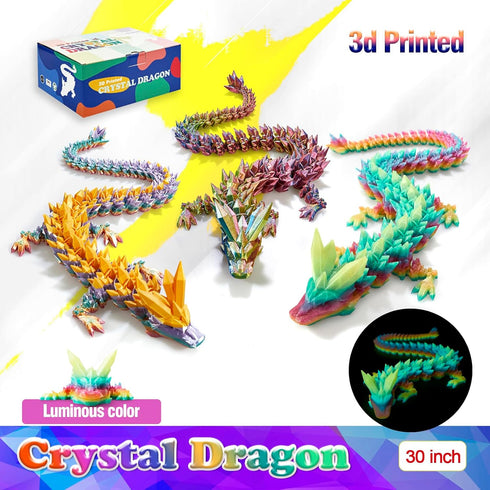 30 inch 3D Dark,3D 3-D 5-7,Desk Large Printed Dragon Glow in the Dragons Figurine Toy,Big Printed Dragon,Surprised Gift
