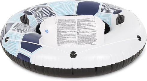 15496 Bestway CoolerZ Rapid Rider Inflatable River Lake Pool Inner Tube Float with Built in Backrest and Wrap Around