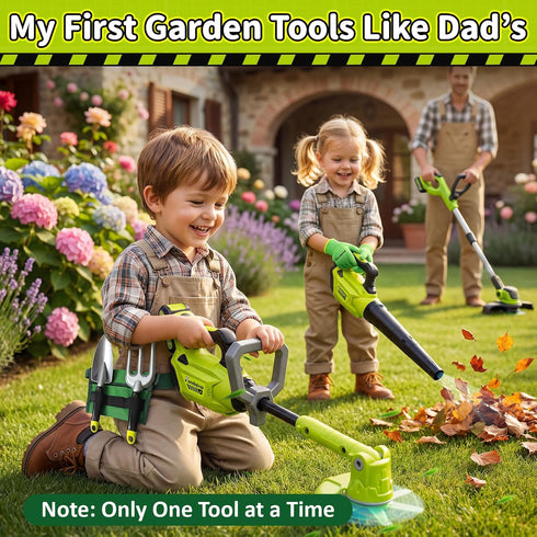 Pandapop Set, 2 1 Set 3 4 5 6 7+ Kids Gardening Tools In Kids Leaf Blower & Toy Lawn Mower with Sounds & Lights, Kids