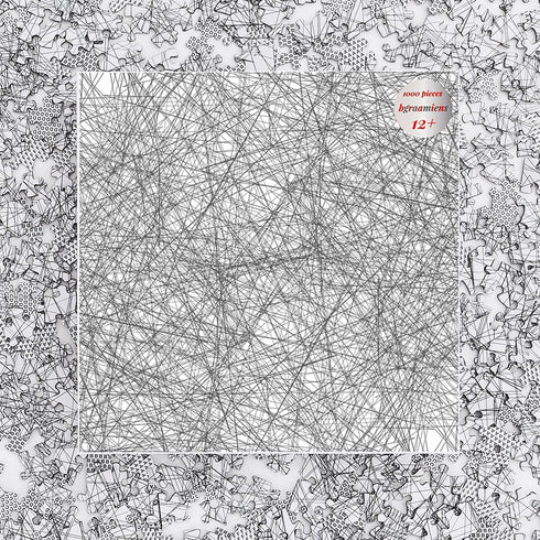 Bgraamiens Puzzle-The Lines - 1000 Pieces Black and White Simple Fashion Challenge Jigsaw Puzzles