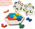 Coogam Wooden Hexagon Puzzle for Kid Adults - Shape Pattern Block Tangram Brain Teaser Toy Geometry Logic IQ Game STEM