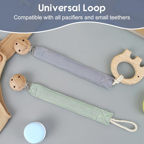 Holder,2 Pack TYRY.HU Ribbon Pacifier Clip Binky Paci Holder Clips, Pacifier Leash for Baby Boys and Girls,Fabric