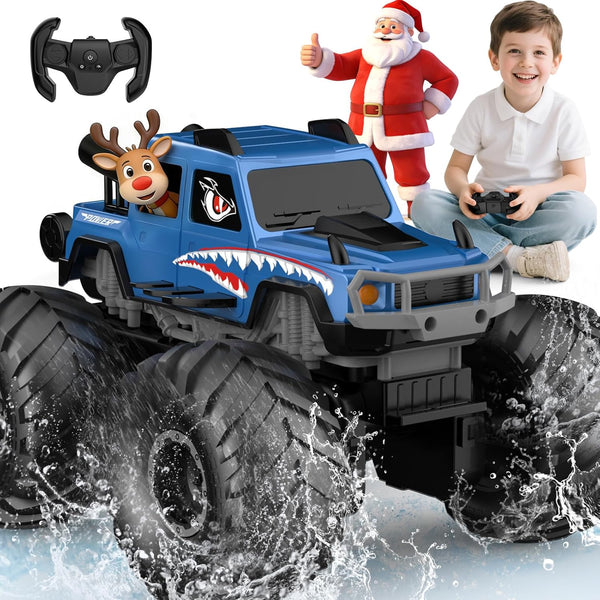 NQD Monster Truck Toys, Waterproof 360Rotate 4x4 RC Truck, Amphibious Remote Control