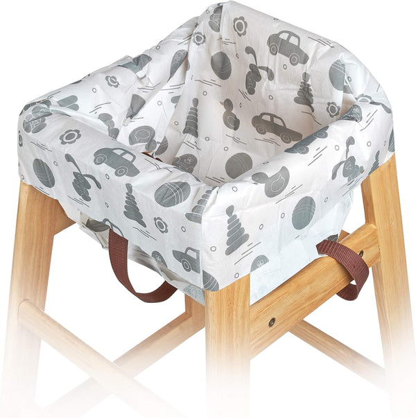 Disposable High Chair Covers for Restaurant and Home - 10 Pack for Baby Kids Toddlers to Protect Against Germs