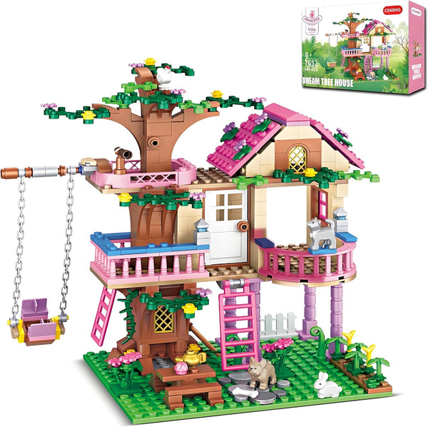 CSNRHG Dream Tree House Friends Building Set Friends Construction Educational Toy 504 Pieces