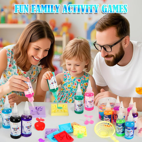 Set 20 16 ARTPAR Magic Water Elf Toy Kit - Aqua Fairy DIY Craft with Magic Gels & Molds - Create Your Own Squishy Water