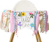 LINLULU Wild flower High Chair Banner - Girls WildOne 1st Birthday Decoration, Floral