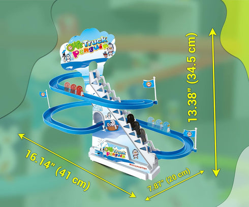 ARSUK Penguin Race Game Toy - Musical Roller Coaster Track Playset with LED Lights for Toddlers and Kids