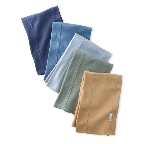 Butterblu Bailey 5-Pack Burp Cloths 100% Organic Cotton Knit for Newborn &