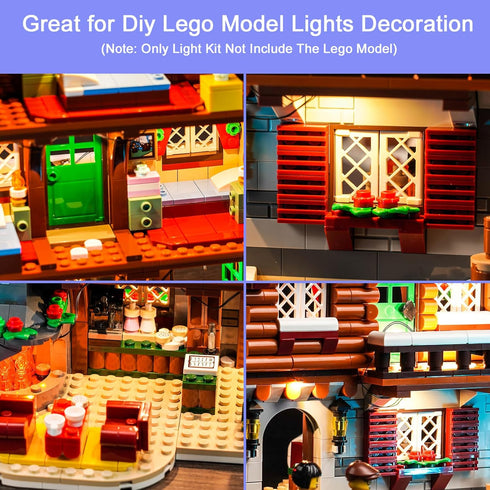 Upgraded LED Light Kit for Lego Icons Alpine Lodge Building Set - Compatible with Lego 10325 Model