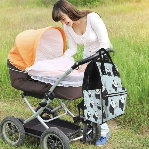 FHEDVBN Backpack Mummy Backpacks Daypack Cartoon Panda Bear Diaper Bag for Women Multifunction Waterproof for Mom Dad