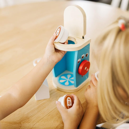 11-Piece Set Set Melissa & Doug Brew and Serve Wooden Coffee Maker - Play Kitchen Accessories Pretend Play Kitchen