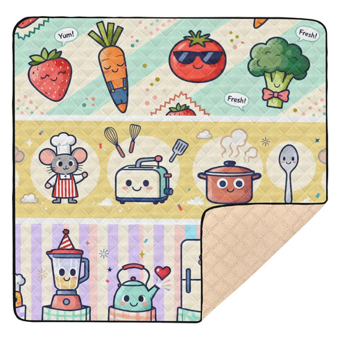 GuoChe Food Freshness Cartoon Character Pattern Soft Thick Baby Play Mat for Indoor