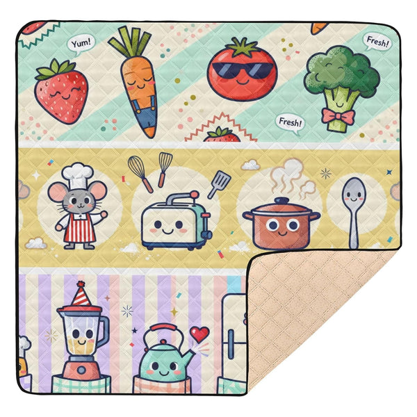 GuoChe Food Freshness Cartoon Character Pattern Soft Thick Baby Play Mat for Indoor