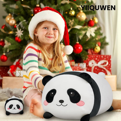 Set 4 Panda Plush, Stuffed Animal with Baby Pandas, Soft Stuffed Toy Pillow, Cute Birthday for Kids Boys Girls