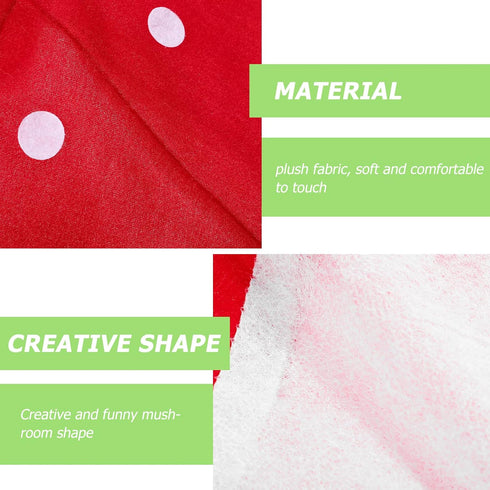 (40cm*40cm) NUOBESTY Kids Mushroom Hat Costume Accessory Red Plush Mushroom Hat Cartoon Party Costume for Festival